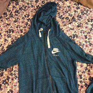 Nike blue zip up sweater